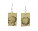 Tan phrenology earings
