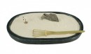 Large Sand Garden, Includes: 1 Rake, 1 Miniature Crane, 1 Decorative Rock, Sand, and a Ceramic Base.